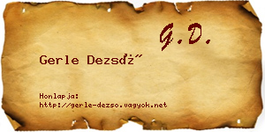 Gerle Dezső névjegykártya