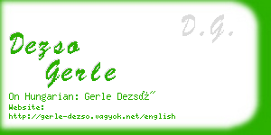 dezso gerle business card